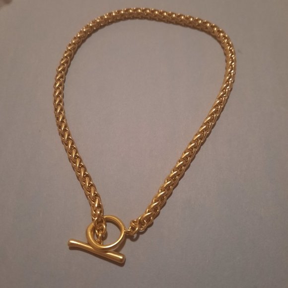 Madewell Gold-tone Brushed Wheat Chain Toggle Necklace - Picture 3 of 4